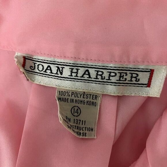Joan Harper Vintage Pink Button Down Shirt Women’s Size 14 - Picture 2 of 4